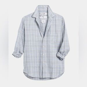 FRANK & EILEEN
EILEEN FLANNEL PLAID TOP - MEL GREY/BLUE